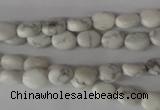 COV05 15.5 inches 6*8mm oval white howlite beads wholesale