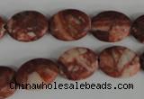 COV106 15.5 inches 12*16mm oval red mud jasper beads wholesale