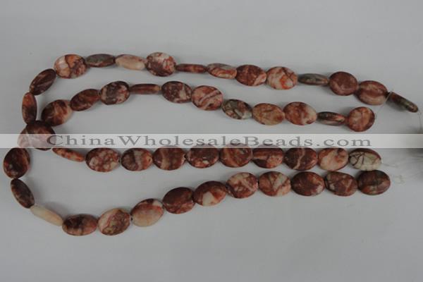 COV106 15.5 inches 12*16mm oval red mud jasper beads wholesale