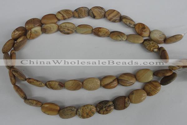 COV139 15.5 inches 13*18mm oval picture jasper beads wholesale