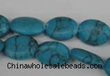 COV140 15.5 inches 12*17mm oval synthetic turquoise beads wholesale