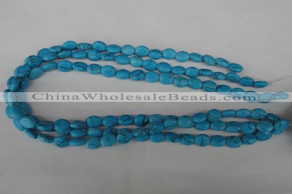 COV20 15.5 inches 8*10mm oval synthetic turquoise beads wholesale