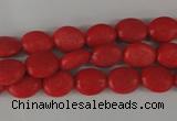 COV23 15.5 inches 8*10mm oval synthetic coral beads wholesale