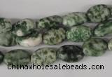 COV52 15.5 inches 8*12mm oval green spot gemstone beads wholesale