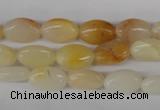 COV55 15.5 inches 8*12mm oval yellow jade gemstone beads wholesale