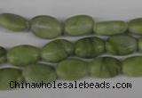 COV56 15.5 inches 8*12mm oval seaweed jade gemstone beads wholesale