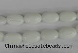 COV58 15.5 inches 8*12mm oval white porcelain beads wholesale