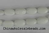 COV58 15.5 inches 8*12mm oval white porcelain beads wholesale