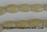 COV68 15.5 inches 10*14mm oval yellow jade beads wholesale