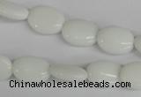 COV82 15.5 inches 10*14mm oval white porcelain beads wholesale