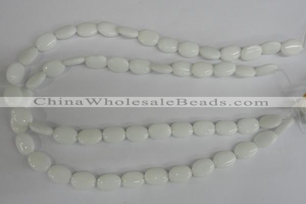 COV82 15.5 inches 10*14mm oval white porcelain beads wholesale