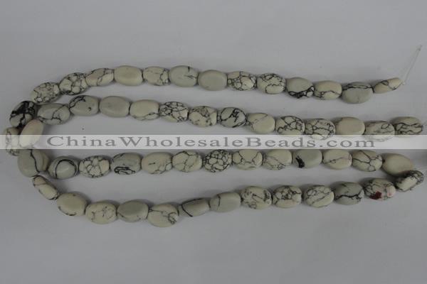 COV85 15.5 inches 10*14mm oval synthetic turquoise beads wholesale