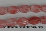 COV91 15.5 inches 10*14mm oval cherry quartz beads wholesale