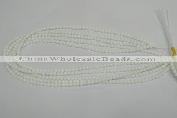 CPB01 15.5 inches 4mm round white porcelain beads wholesale