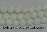 CPB03 15.5 inches 8mm round white porcelain beads wholesale