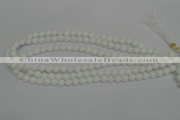 CPB03 15.5 inches 8mm round white porcelain beads wholesale