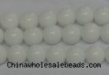 CPB04 15.5 inches 10mm round white porcelain beads wholesale