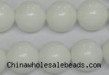 CPB07 15.5 inches 16mm round white porcelain beads wholesale