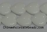 CPB105 15.5 inches 18*18mm heart white porcelain beads wholesale