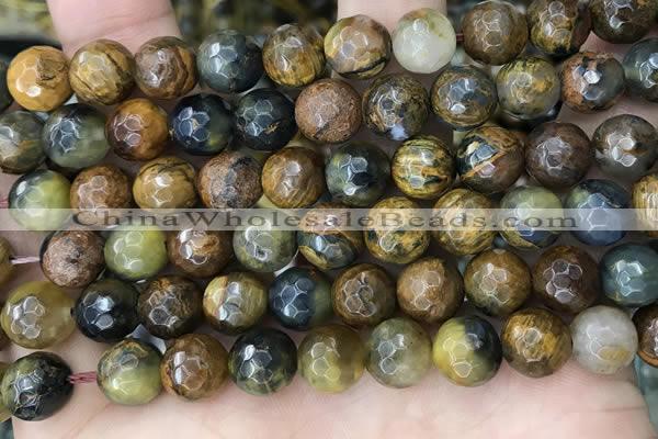 CPB1069 15.5 inches 12mm faceted round natural pietersite beads