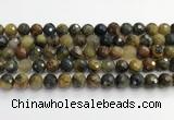 CPB1077 15.5 inches 8mm faceted round natural pietersite beads