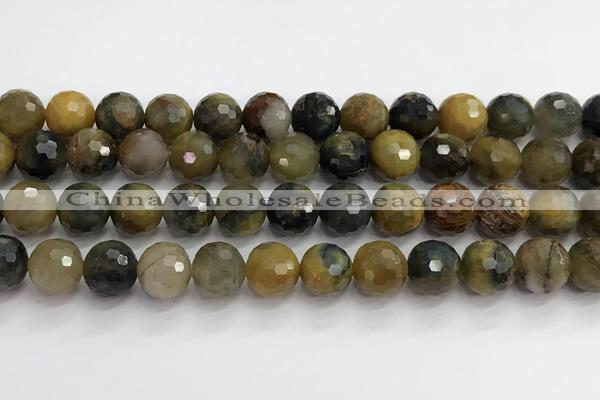 CPB1079 15.5 inches 12mm faceted round natural pietersite beads