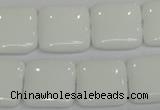 CPB115 15.5 inches 20*20mm square white porcelain beads wholesale