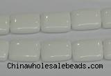 CPB121 15.5 inches 12*16mm rectangle white porcelain beads wholesale