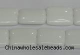 CPB122 15.5 inches 15*20mm rectangle white porcelain beads wholesale