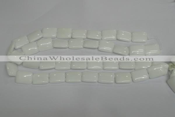 CPB122 15.5 inches 15*20mm rectangle white porcelain beads wholesale