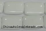 CPB123 15.5 inches 18*25mm rectangle white porcelain beads wholesale