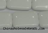 CPB124 15.5 inches 22*30mm rectangle white porcelain beads wholesale