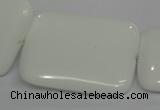 CPB125 15.5 inches 30*40mm rectangle white porcelain beads wholesale