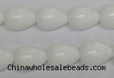 CPB23 15.5 inches 12*16mm teardrop white porcelain beads wholesale