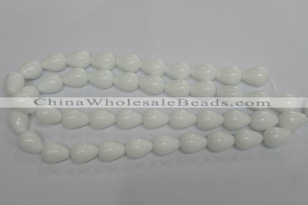 CPB24 15.5 inches 13*18mm teardrop white porcelain beads wholesale