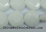 CPB313 15 inches 18*18mm faceted heart white porcelain beads