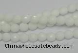 CPB32 15.5 inches 6mm faceted round white porcelain beads wholesale