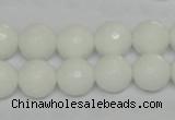 CPB35 15.5 inches 12mm faceted round white porcelain beads wholesale