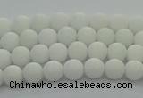 CPB410 15.5 inches 4mm round matte white porcelain beads