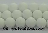 CPB412 15.5 inches 8mm round matte white porcelain beads