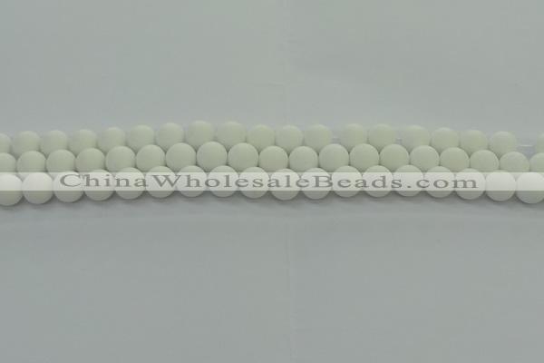 CPB412 15.5 inches 8mm round matte white porcelain beads