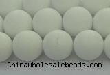 CPB414 15.5 inches 12mm round matte white porcelain beads