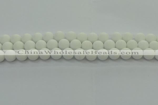 CPB414 15.5 inches 12mm round matte white porcelain beads