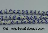 CPB501 15.5 inches 6mm round Painted porcelain beads