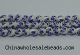 CPB511 15.5 inches 6mm round Painted porcelain beads