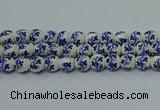 CPB513 15.5 inches 10mm round Painted porcelain beads