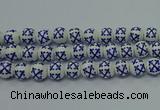 CPB521 15.5 inches 6mm round Painted porcelain beads