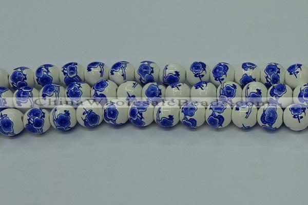 CPB542 15.5 inches 8mm round Painted porcelain beads