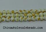 CPB562 15.5 inches 8mm round Painted porcelain beads
