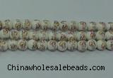 CPB571 15.5 inches 6mm round Painted porcelain beads